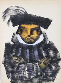 Arte: JOSEP CAMI ALIART (1928-2005) TECNICA MIXTA. PERSONAJE